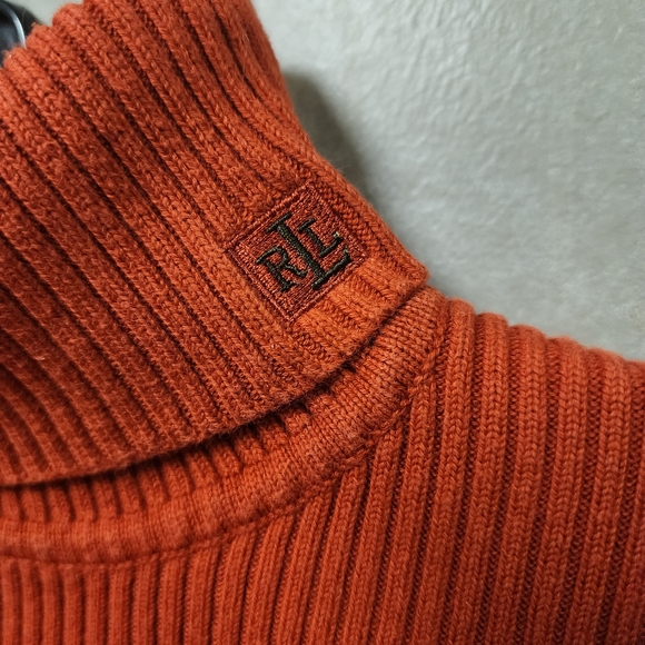 Lauren Ralph Lauren Orange Turtleneck with LRL Embroidered on Neckline Size S - Picture 5 of 6